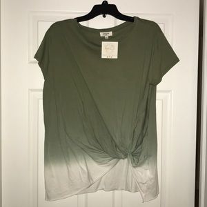 Faded green and white t-shirt